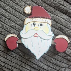 Wooden Santa Wall Hook - Red Hat & Mittens